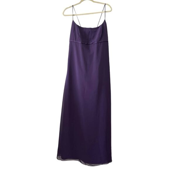 Alfred Angelo Eggplant Purple Bridesmaid Dress Size 16 Style 6625 sleeveless - Picture 1 of 6
